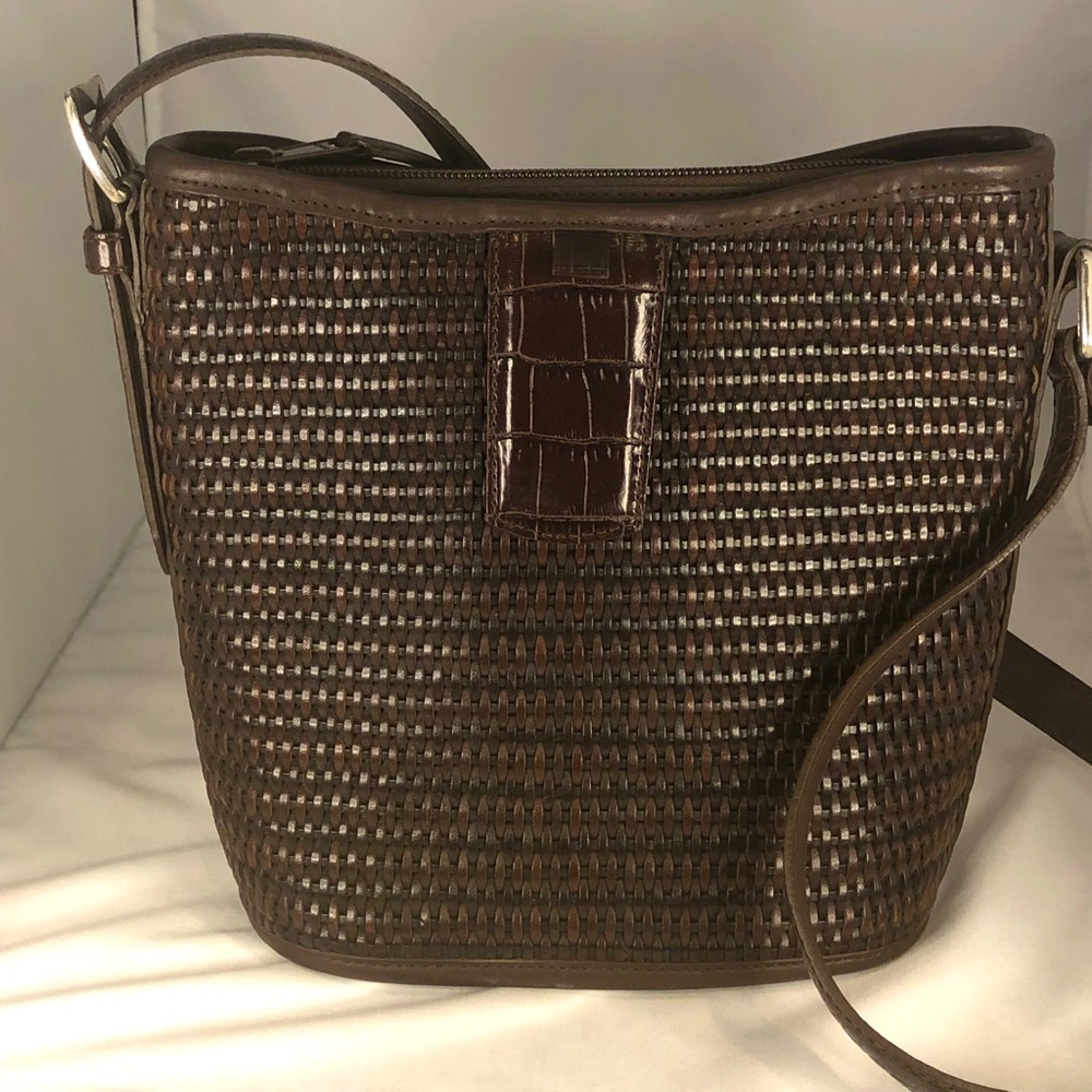 Brighton Woven Brown Leather Purse